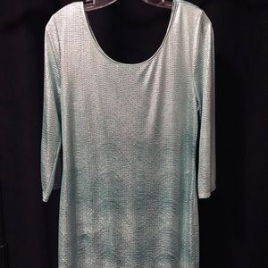 Metallic, textured sea blue/green dress